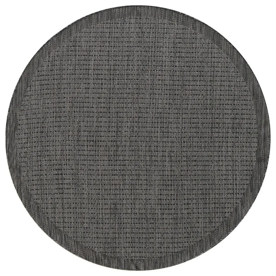 Tappeto da interno/esterno rotondo grigio scuro ø 200 cm Giza 1410 – Ayyildiz Carpets