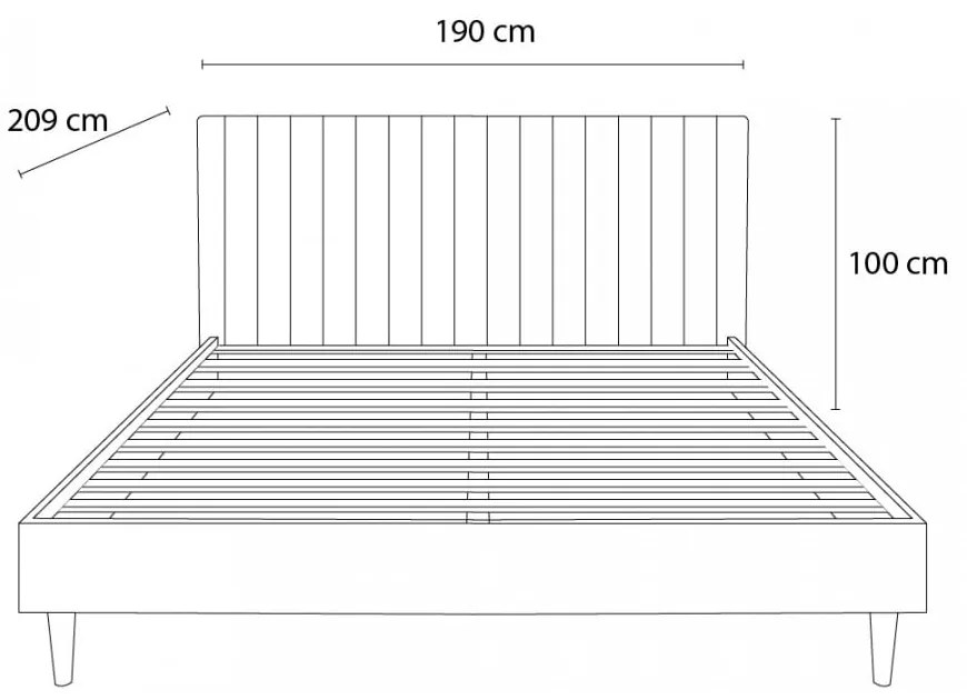 Letto matrimoniale con griglia 180x200 cm in colore rame/naturale Oceane - Bobochic Paris