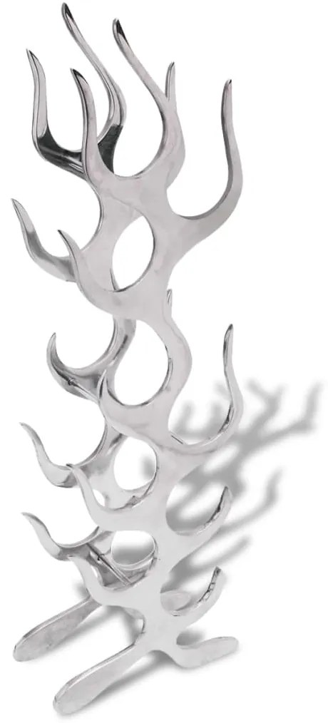 Cremagliera A Forma Di Fiamma 9 Bottiglie İn Alluminio Argento /