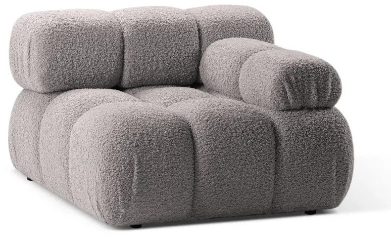 Modulo divano grigio chiaro in tessuto bouclé (angolo destro) Bellis - Micadoni Home