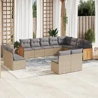 Set Divani da Giardino 12 pz con Cuscini Beige in Polyrattancod mxl 114288