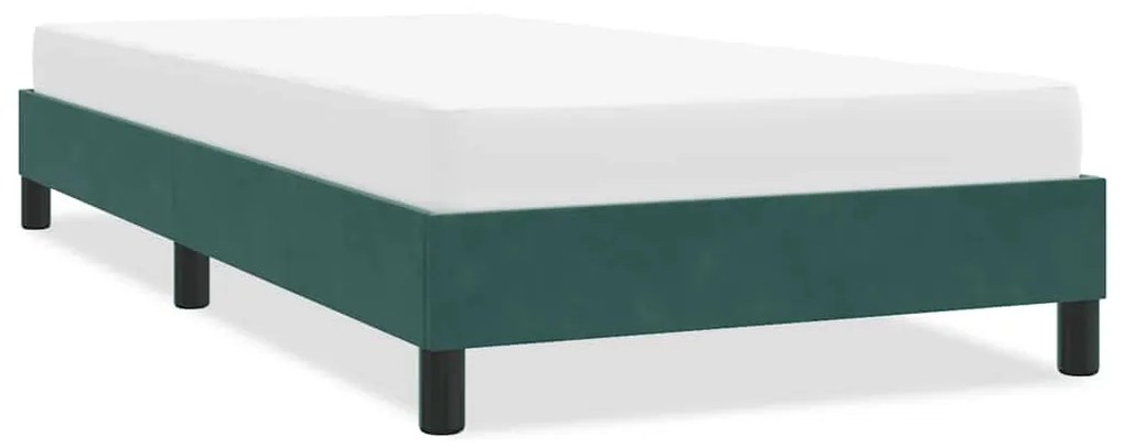 Giroletto Senza Materasso Verde Scuro 80x220 Cm İn Velluto /