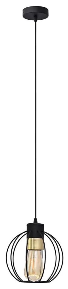 Lampadario a sospensione con filo STARLIGHT 1xE27/15W/230V nero/oro