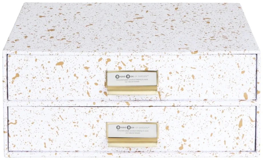 Cassettiera con 2 cassetti in oro e bianco Birger - Bigso Box of Sweden