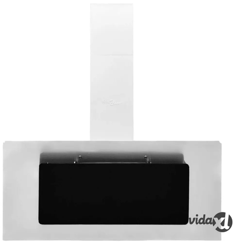 vidaXL Cappa a Parete 90 cm in Acciaio Inox e Vetro Temperato Argento