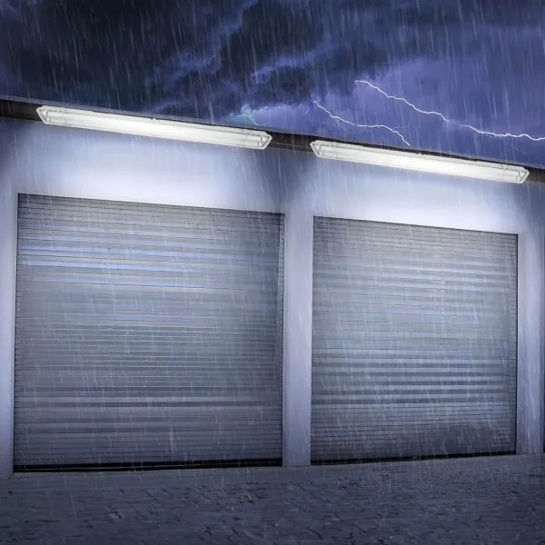 Corpo illuminante tecnico LED per tubi T8, 2x G13, 20W, 230V, 6500K, 120 cm, IP65, bianco