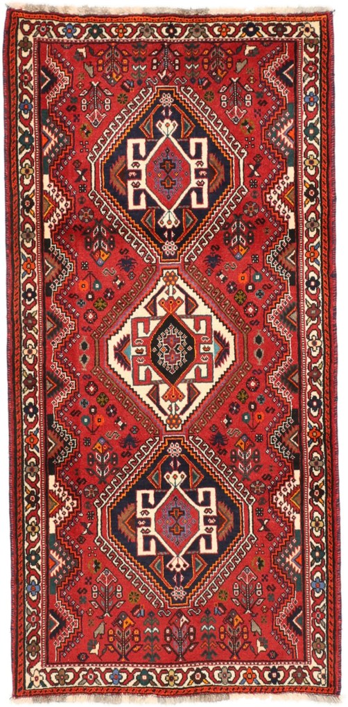 Shiraz Tappeto 190x90 (Iran) Annodato A Mano