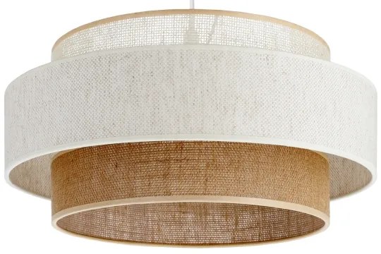 Lampada a sospensione BOHO su cavo 1xE27/60W/230V Ø 40 cm bianco/iuta