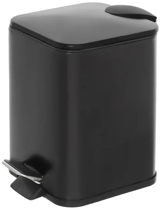 Pattumiera bagno 3lt in acciaio nero con pedale e secchio estraibile