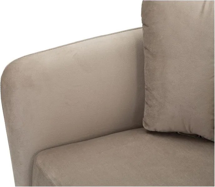 Poltrona grigio tortora con poggioli/con gambe con rivestimento in velluto Kiev – Mauro Ferretti