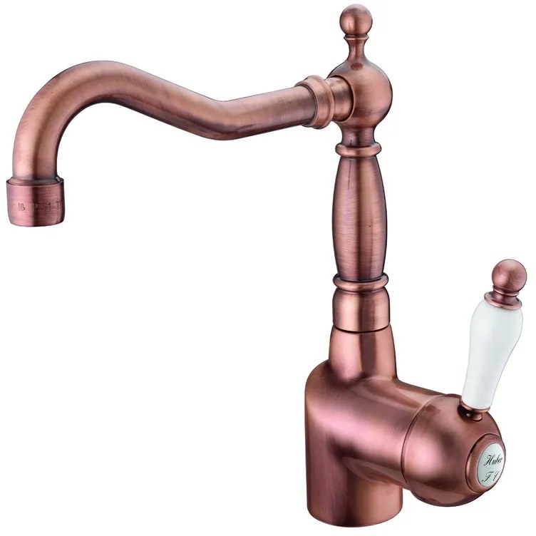 Rubinetto per lavabo OXFORD rame spazzolato satinato HUBER H 26 cm