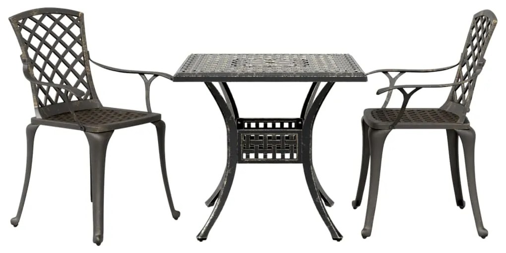 Set da bistrò 3 pz bronzo in alluminio pressofuso