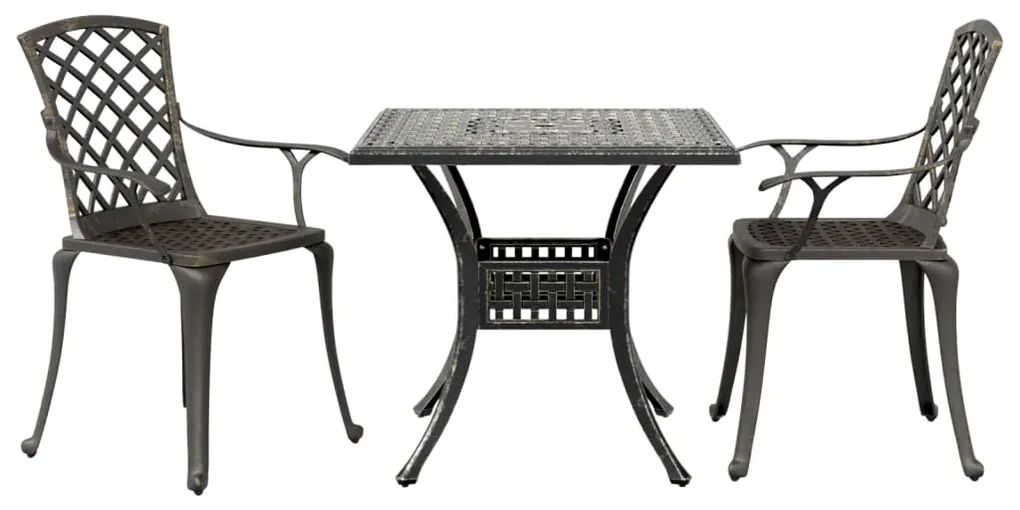 Set da bistrò 3 pz bronzo in alluminio pressofuso