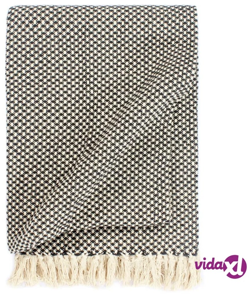 vidaXL Copriletto in Cotone 125x150 cm Antracite