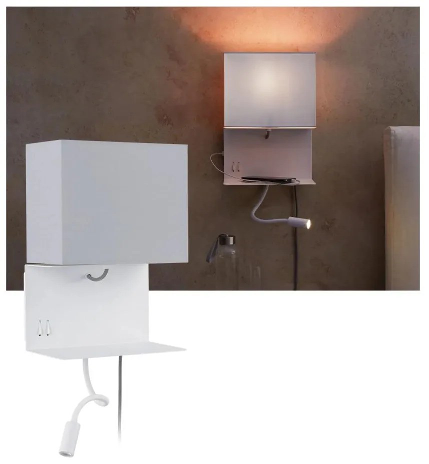 Paulmann 78913 - LED/2,5W + 1xE27/40W Applique da parete con porta USB MERANI 230V