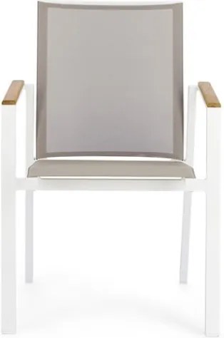 Sedia Da Esterno In Alluminio E Textilene Con Braccioli Cameron Bianco Bizzotto