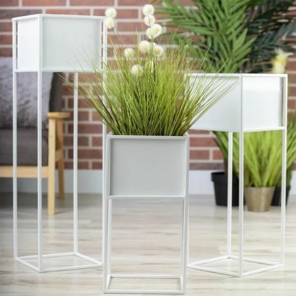 Portafiori 70x24 cm bianco