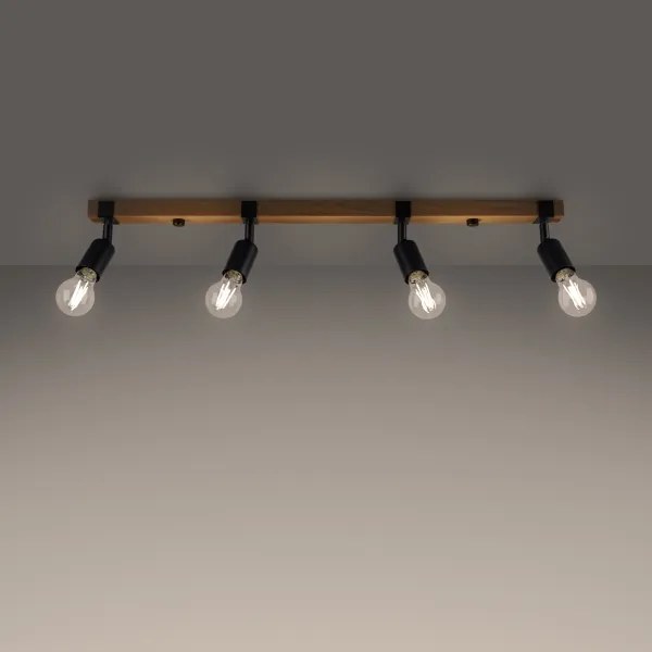 Sollux SL.1298 - Faretto ZUCA 4xE27/15W/230V nero