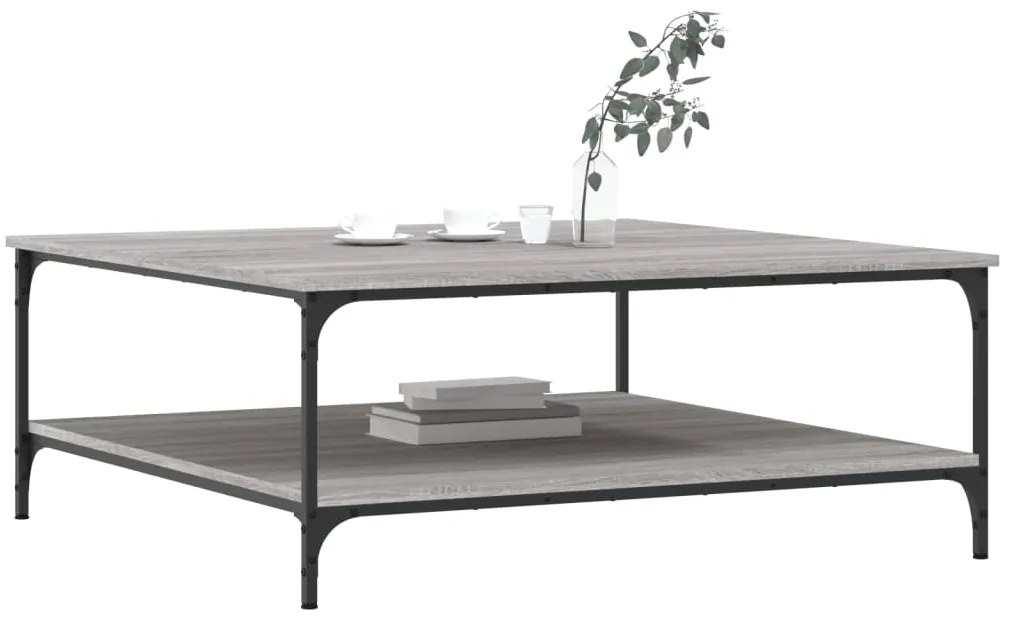 Tavolino salotto grigio sonoma 100x100x40 cm legno multistrato