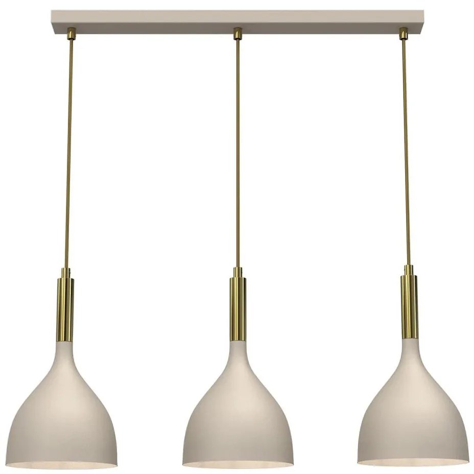 Lampadario a sospensione con filo NOAK 3xE27/15W/230V beige/oro