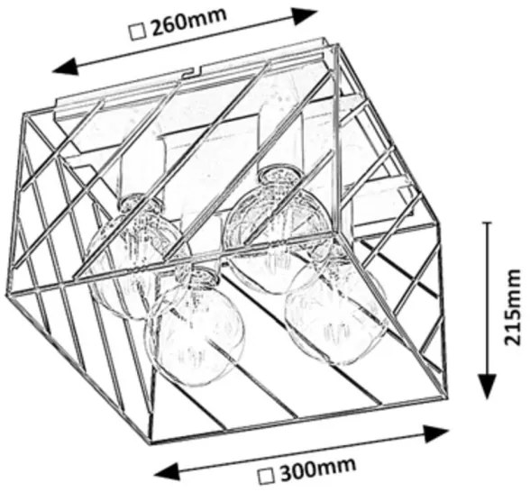 Rabalux 71027 - Lampada da soffitto BOROO 4xE27/25W/230V