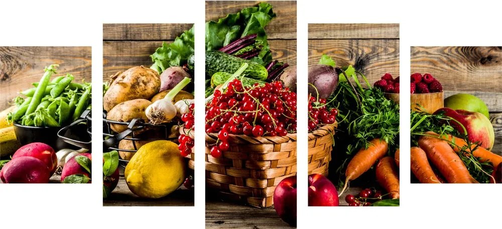 Quadri 5 pezzi – Frutta e verdura fresca