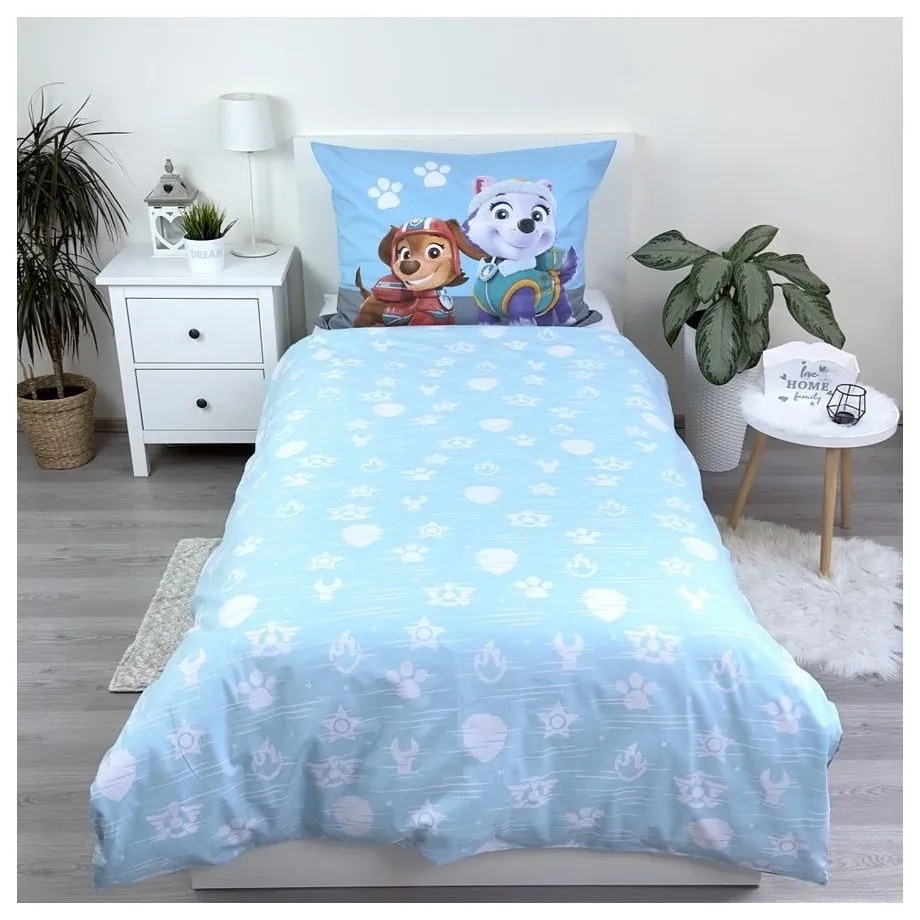 Set copripiumino e federa da bambini blu in cotone per letto singolo 140x200 cm Paw Patrol – Jerry Fabrics