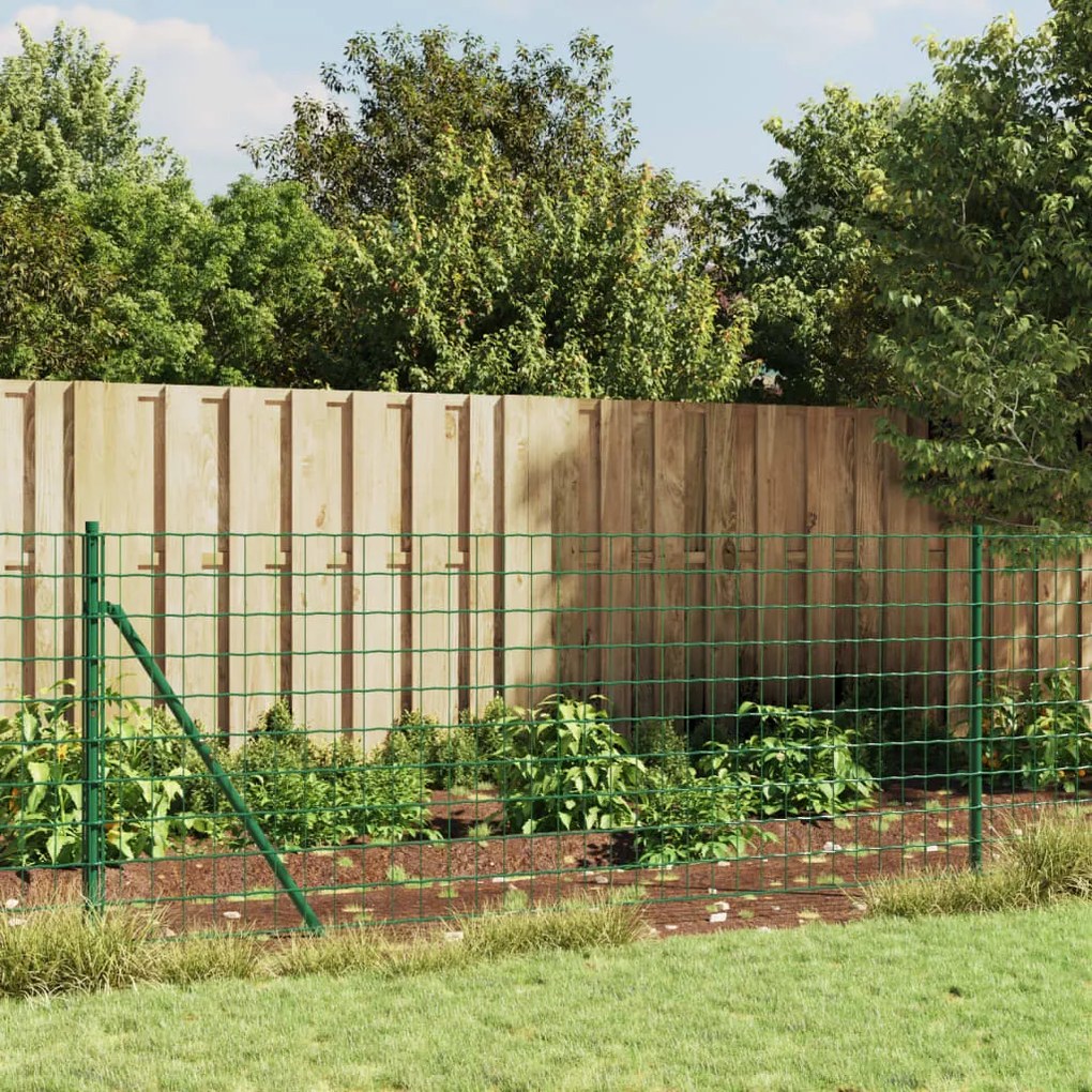 Recinzione Metallica Con Flangia Verde 1,1x10 M /