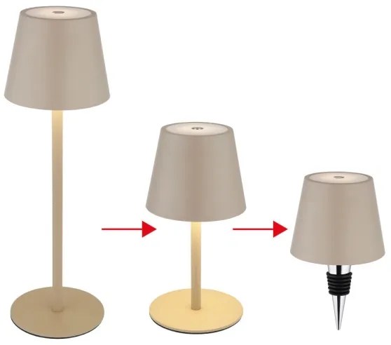 Globo 58488S - Lampada da esterno ricaricabile a LED dimmerabile con comando a sfioramento VANNIE 3W/5V IP54 1800 mAh