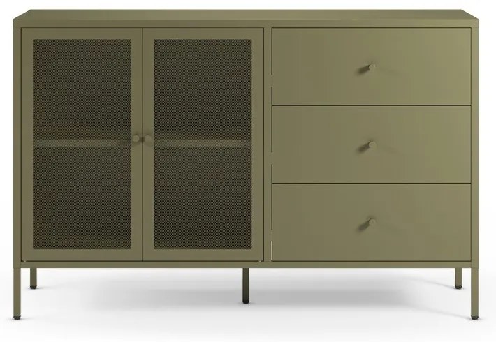 Cassettiera verde in metallo 140x90x40 cm Fayna – Marckeric