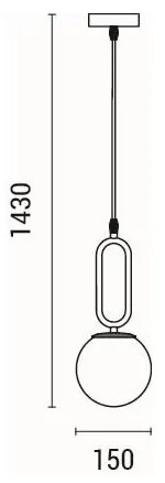 Lampadario a sospensione con filo 1xE27/40W/230V ottone