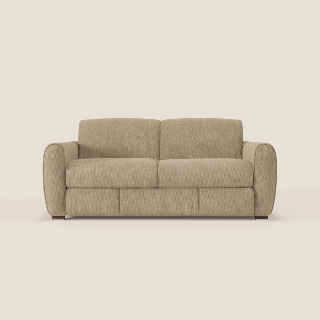 Kaleo Divano letto moderno con materasso H17 cm - in raffinato tessuto impermeabile T26 beige