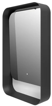 Specchio con illuminazione integrata bagno rettangolare DIVA ELMA L 50 x H 80 x P 12 cm nero
