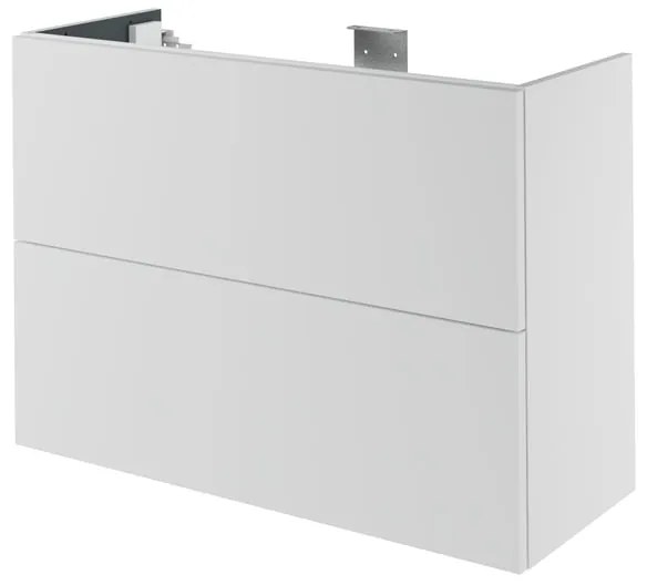 Mobile da bagno sospeso sotto lavabo L 90 x H 64 x P 35 cm bianco laccato, 2 cassetti SENSEA Neo