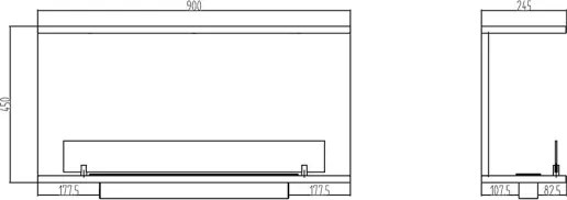 Camino a bioetanolo da incasso Trifacciale biocamino a 3 lati aperti 90x45 cm TREVI 90
