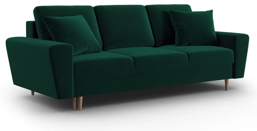 Divano verde allungabile e con contenitore con rivestimento in velluto 235 cm Kyoto – Cosmopolitan Design