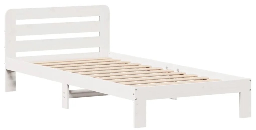 Letto senza materasso bianco 90x190 cm in legno massello pino