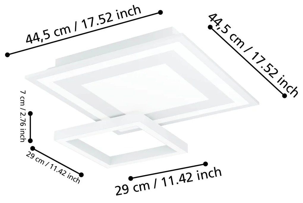 Plafoniera Moderna Savatarila-Z Acciaio Bianco 4 Luci Led Integrato 2,7W