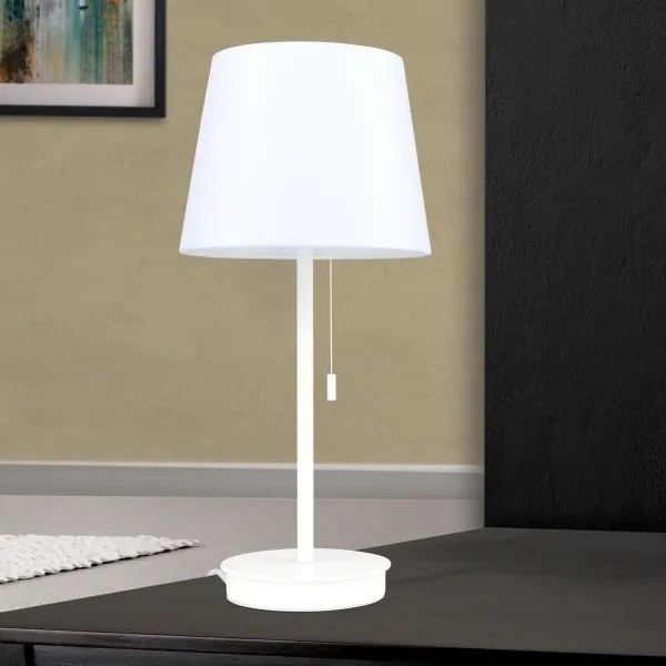 Orion LA 4-1205/1 - Lampada da tavolo con porta USB LUDWIG 1xE27/40W/230V bianco