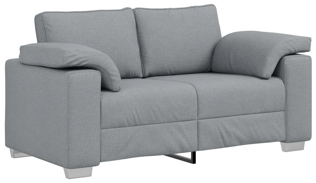 Set divano 3 pezzi con cuscini grigi chiari