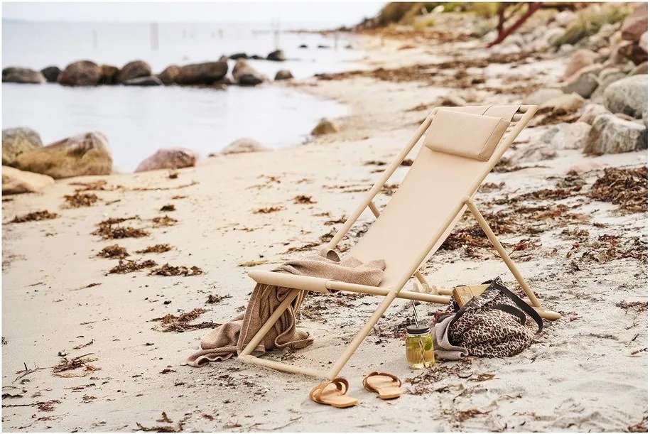 Sdraio da giardino beige in metallo regolabile/pieghevole Curtis – House Nordic