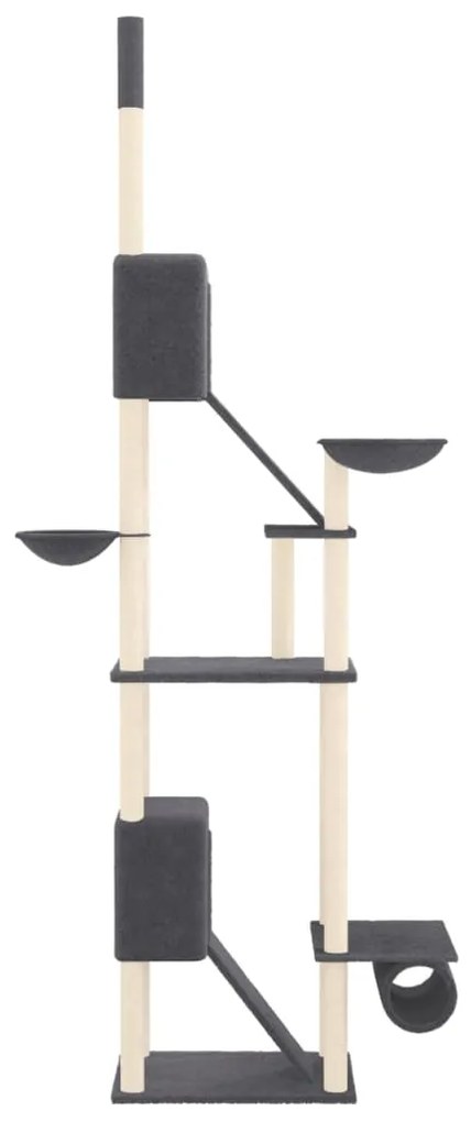 Albero per gatti pavimento soffitto grigio scuro 277-303 cm