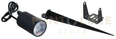 Proiettore led target dc24v nero 8w 190lm  rgb + 4000k ip67 con pic...