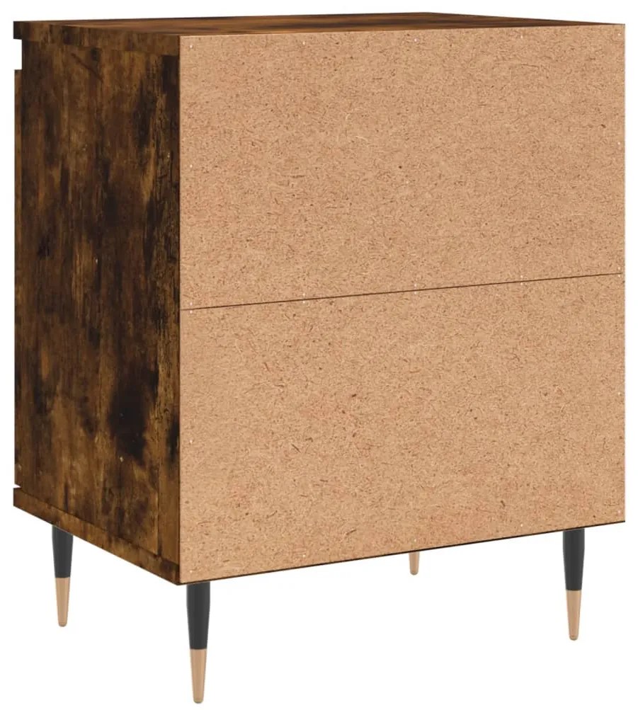 Comodini Rovere Fumo 2 pz 40x30x50 cm in Legno Multistrato