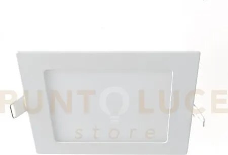 Incasso led flap bianco in alluminio 8w 780lm 6500k 12x12x1,88 cm.