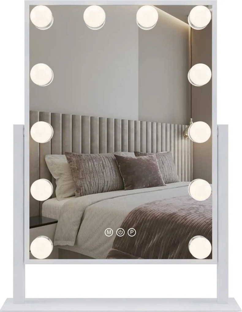 Specchio cosmetico LED HOLLYWOOD White – 30x40 cm