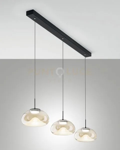 Brena sospensione cognac 3 luci lineare a led cct 2700k - 3000k - ...