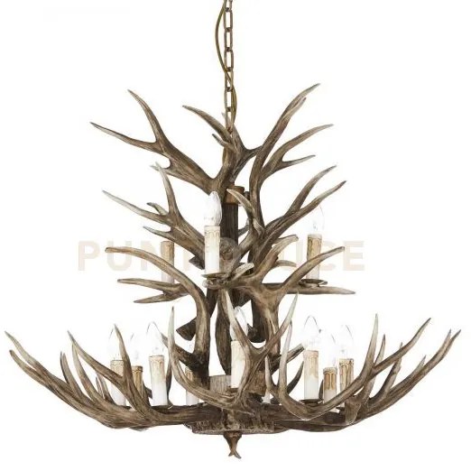 Chalet lampadario a sospensione artigianle in resina e legno decoro...