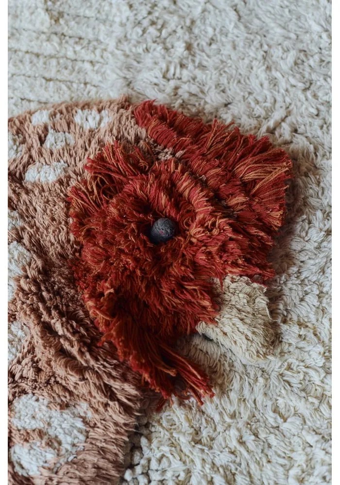 Tappeto marrone lavabile in cotone tessuto a mano 110x100 cm Chicken - Lorena Canals