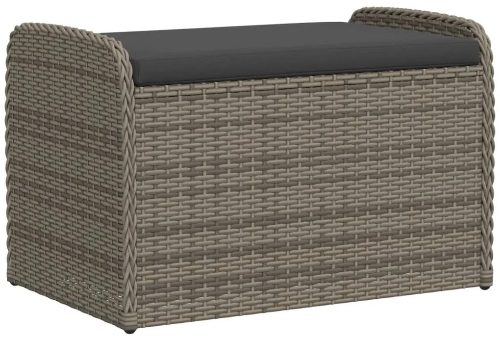 Cassapanca con cuscino grigia 80x51x52 cm in polyrattan